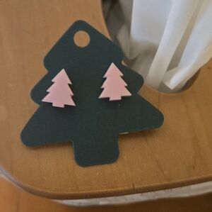 Julie Ellyn Pink Tree Stud Earrings